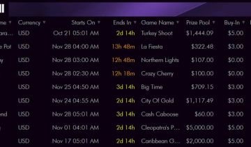 How do Slots Tournaments work at Miami Club and Red Stag casinos?