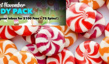 Enjoy the Sweet November Candy Pack Offer available at Sloto'Cash Casino